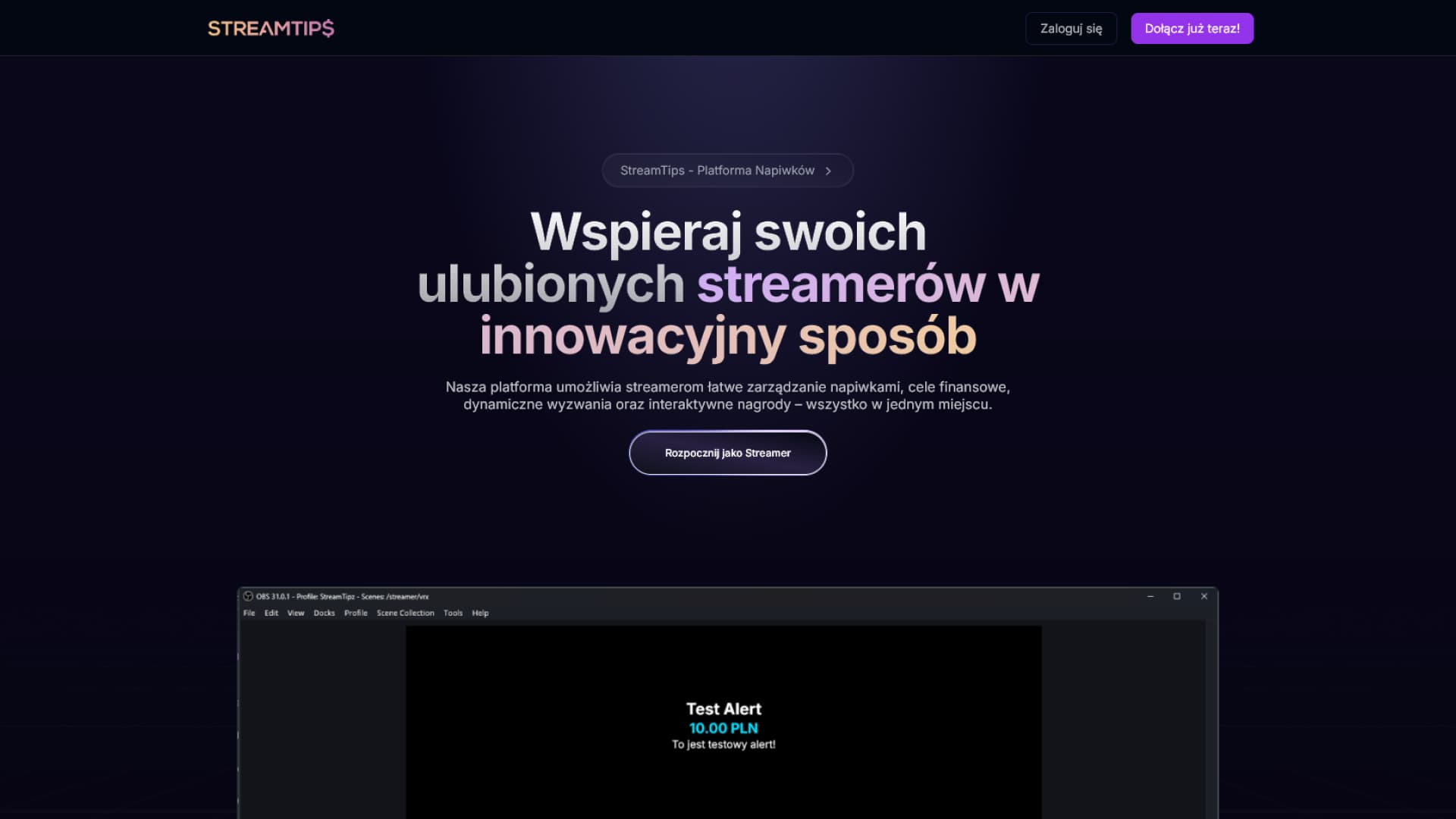 Aplikacja dla streamerów